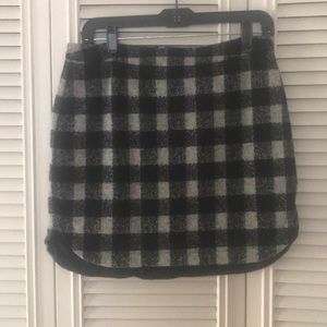 Gray and black checkered wool skirt (madewell)